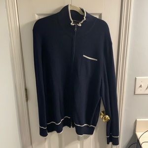 Banana Republic Mad Men Navy Full Zip Sweater XL